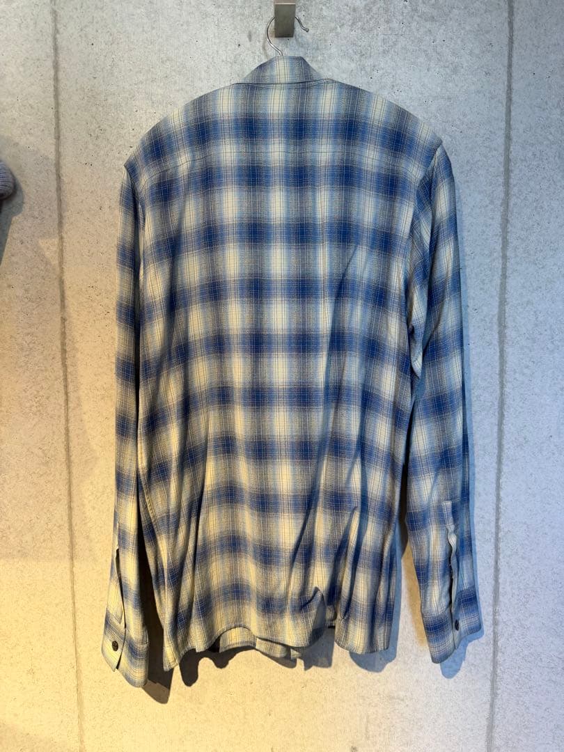 タイムセールSAINT LAURENT チェック柄 長袖シャツ オンブレ