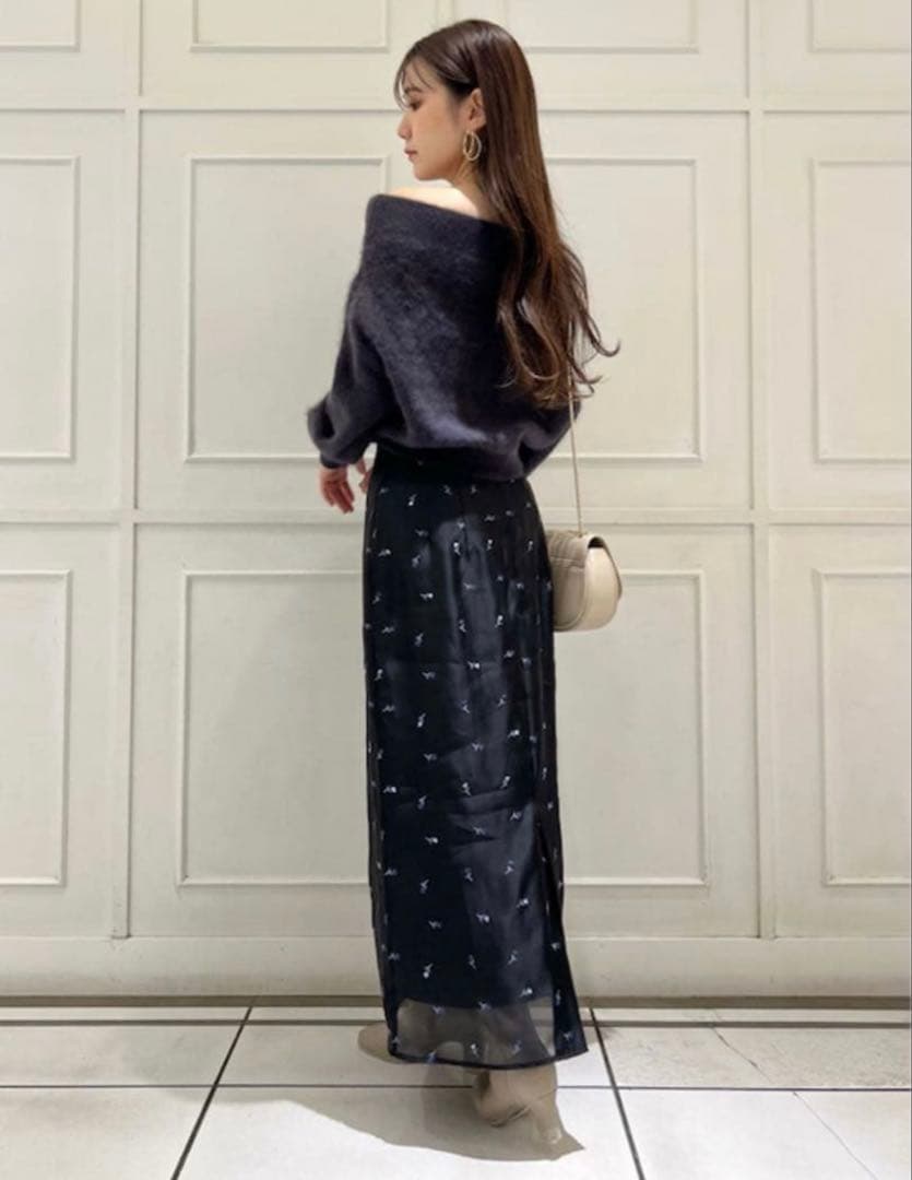 SNIDEL スナイデル フォックスアルパカオフショルプルオーバー DGRY