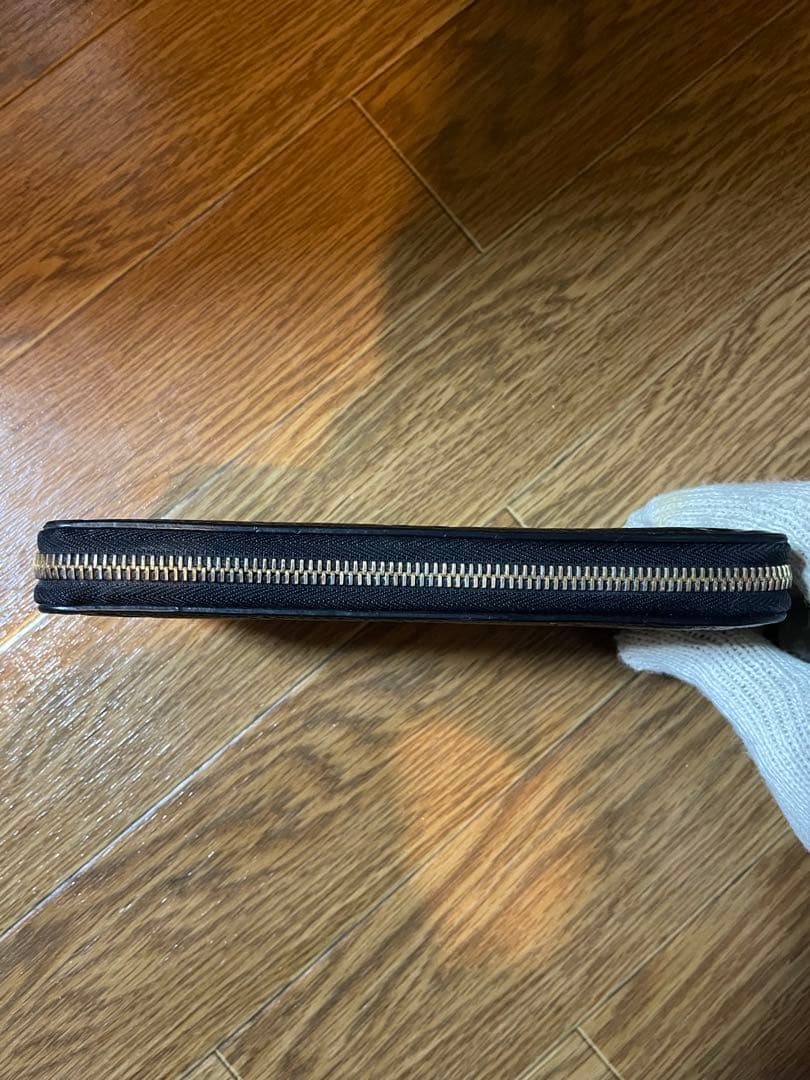 Louis Vuitton ブラックレザー長財布　モノグラム　アンプラント