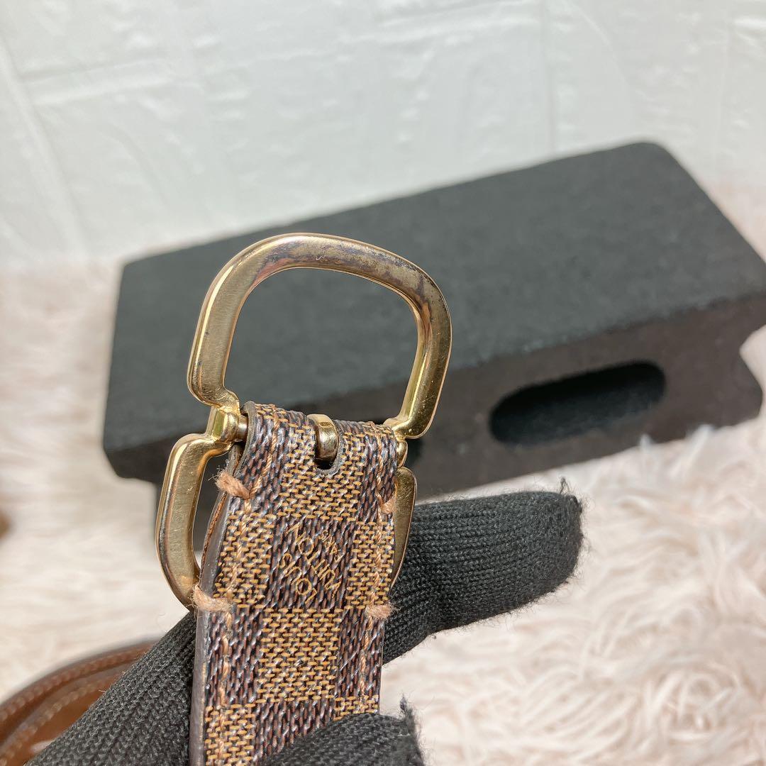 美品 ルイヴィトン ダミエ サンチュール ミニ ベルト ゴールド 即日発送