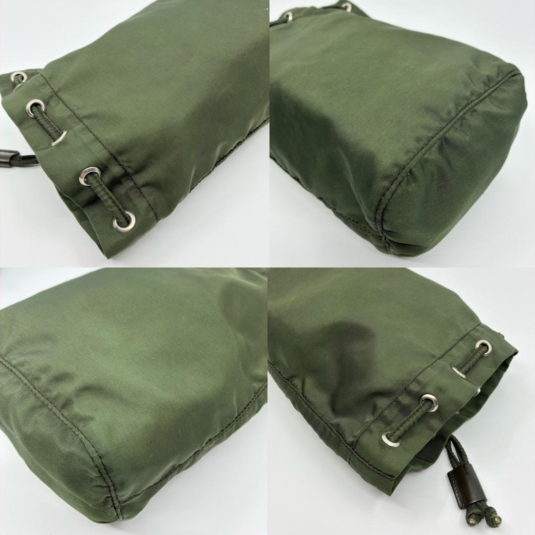 PRADA プラダ オリーブグリーン カーキ 巾着ポーチ A1361A2