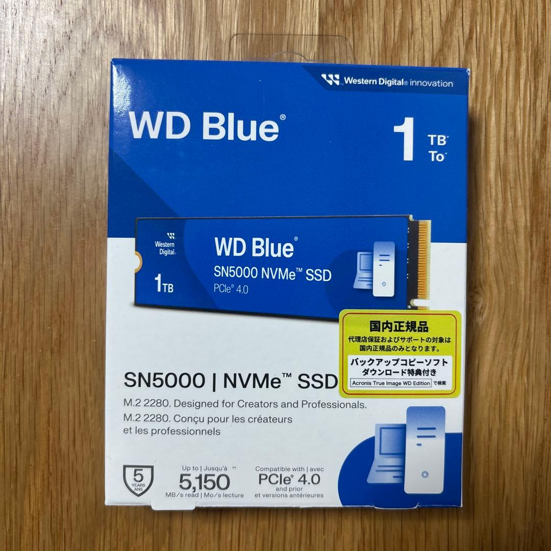 内蔵型SSD M.2 NVMe SSD 1TB WD Blue SN5000