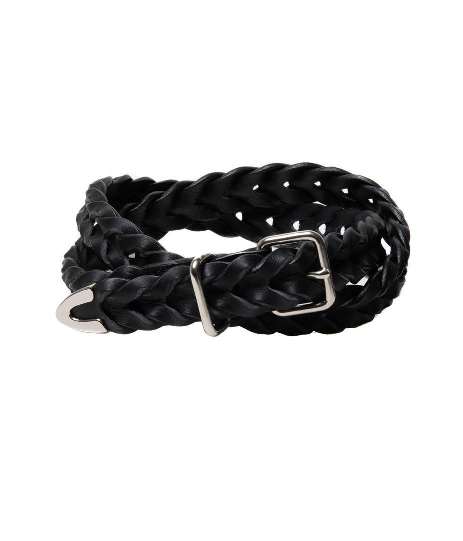 COOTIE Leather Braid Belt【SILVER】