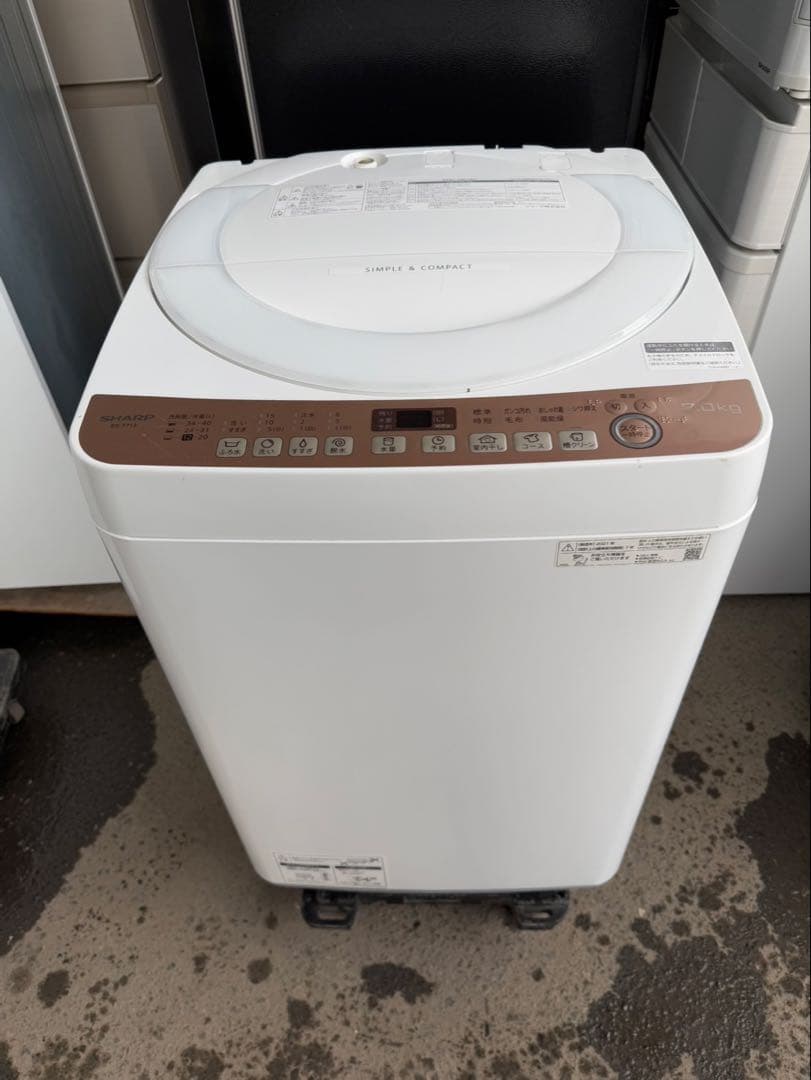 【高年式】2021年式 7kg SHARP 洗濯機 ES-T713-1