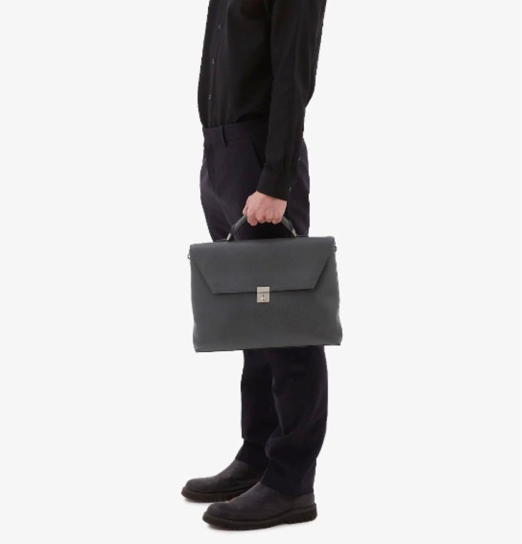 ここ！定価約50万✨ Valextra ビジネスバッグ 本革 グレー 鍵