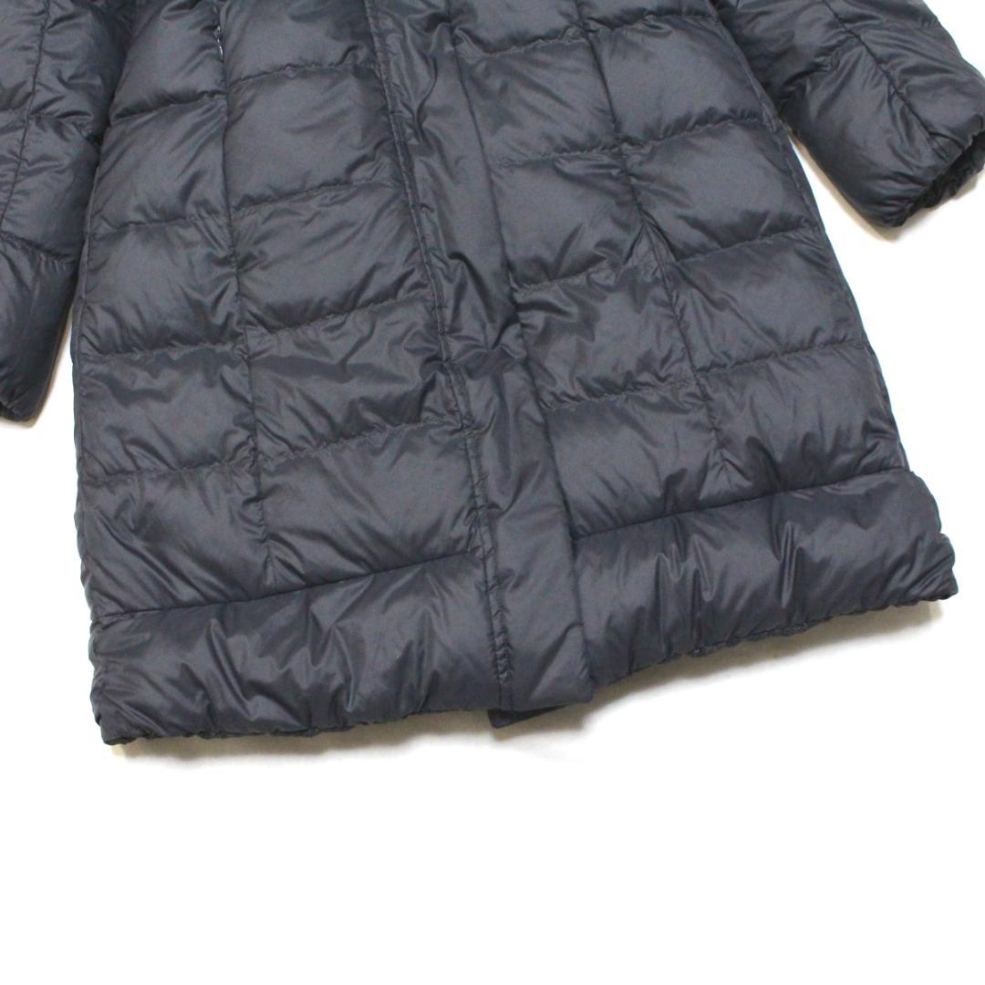 美品 組曲 ファー フード付き リバーシブル ダウン コート 2 グレー
