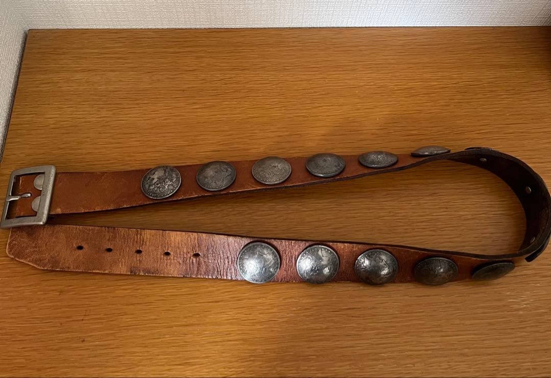90's レザー コンチョベルト ヴンテージ ウエスタン ギャリソン