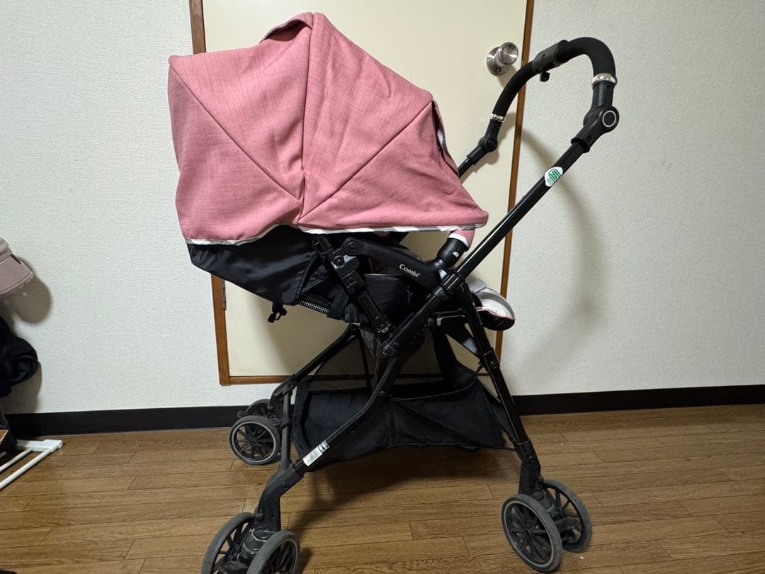 Combi ベビーカー グレー ピンク ストライプ3.18日迄値下げ
