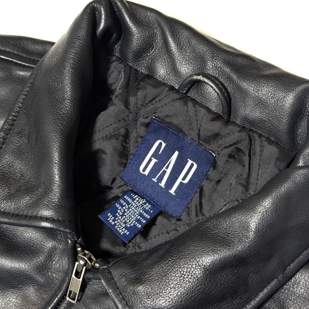 M*様 90s OLD GAP 牛革 レザージャケット L 紺タグ キルティング