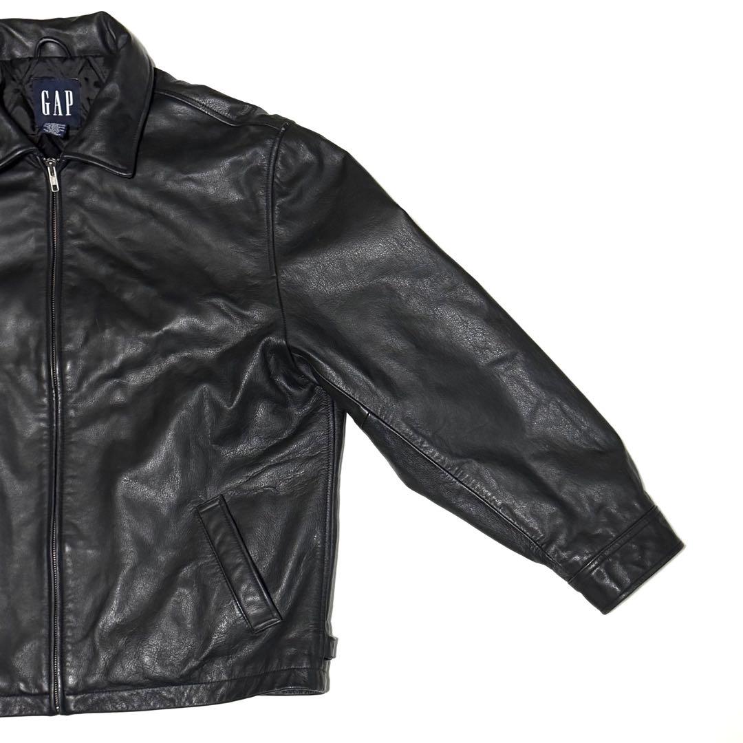 M*様 90s OLD GAP 牛革 レザージャケット L 紺タグ キルティング