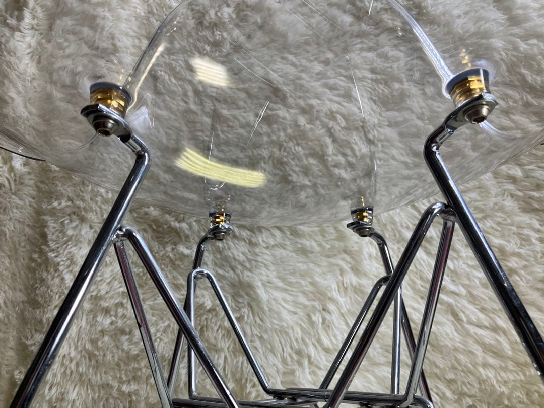 透明　アクリル製　ミッドセンチュリーデザイン　　チェア　椅子　脚クローム　モダン