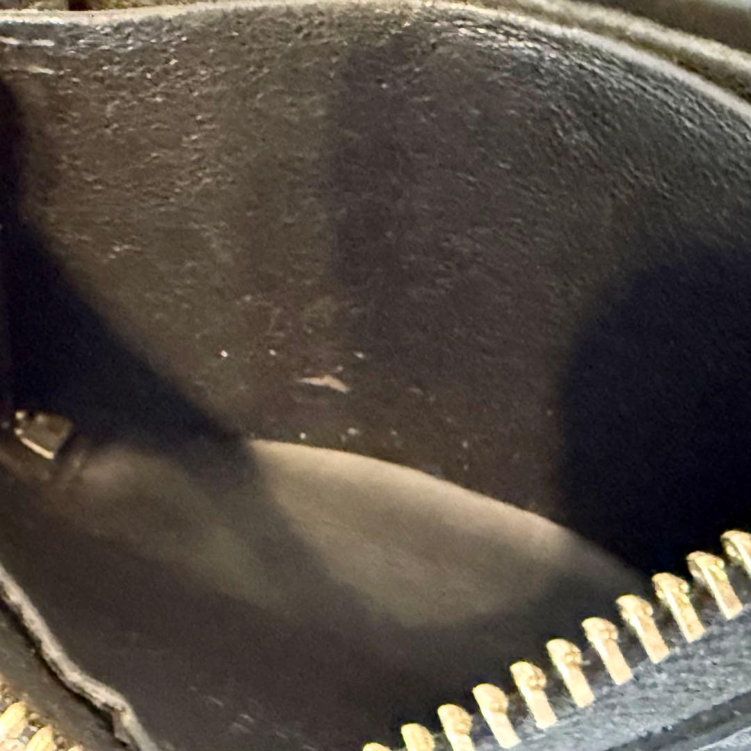 <箱付>GUCCI ケース　カードケース　シマ　レザー　ブラック