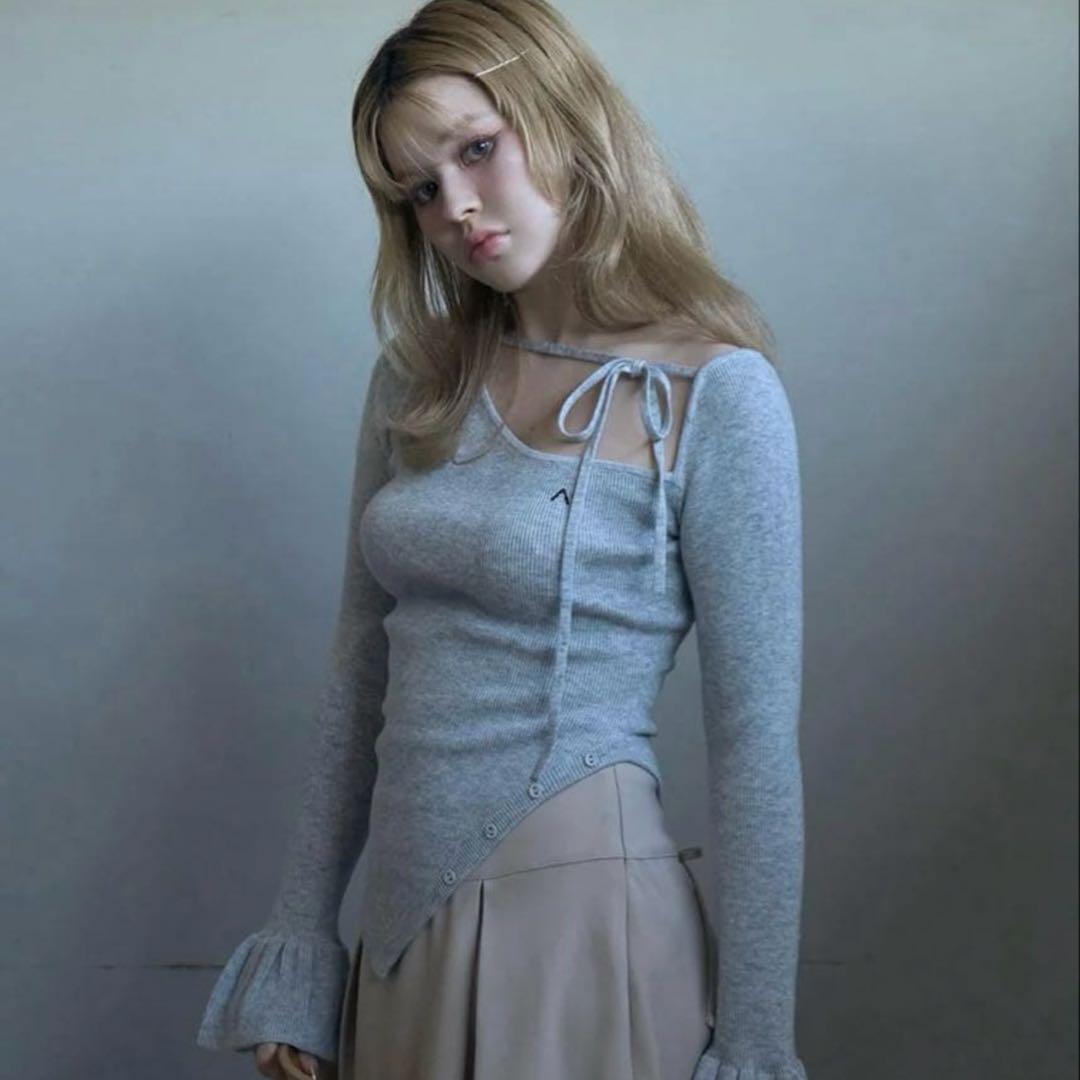 andmary Flora Knit tops グレー