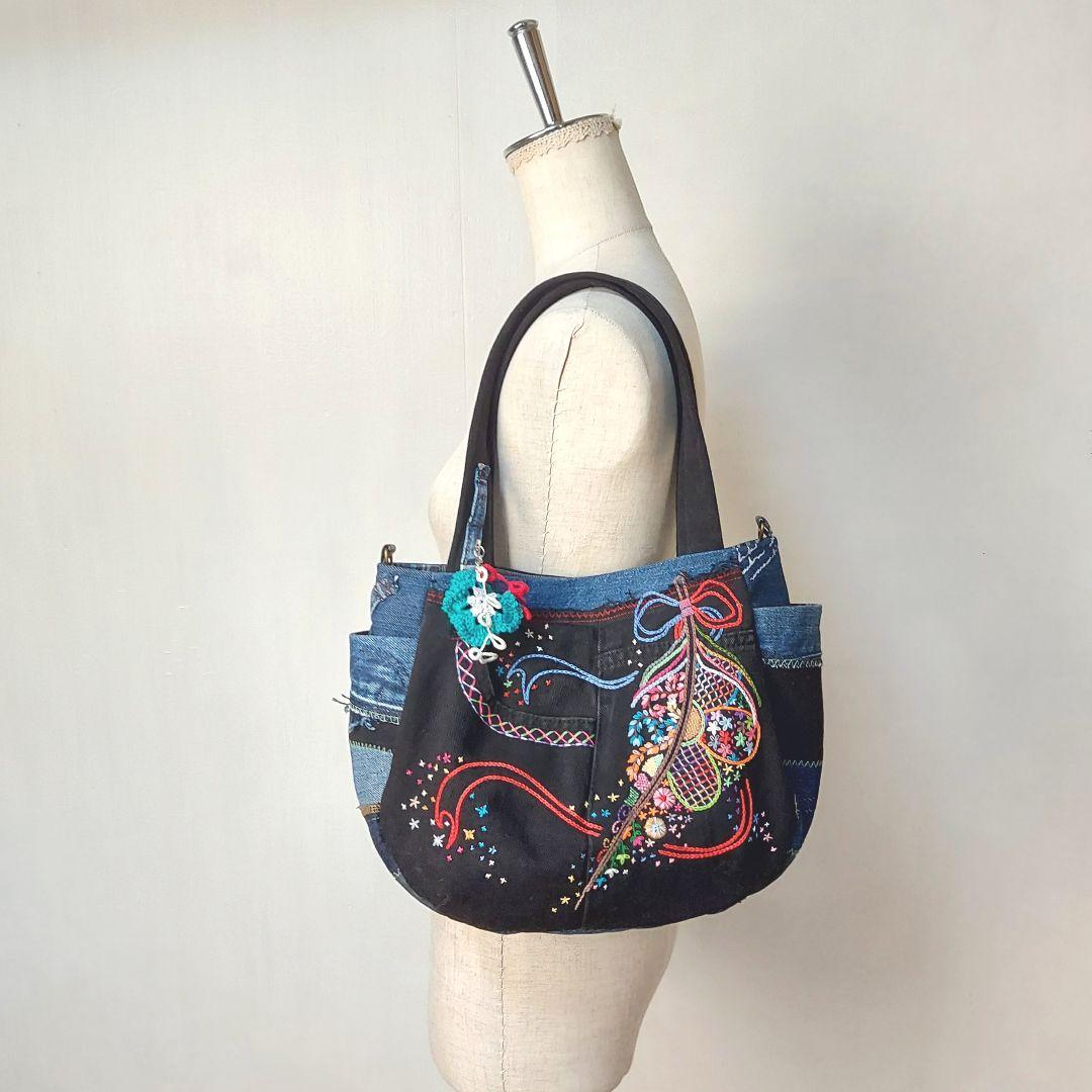 【MINMI】刺繍デニムバック　No.656