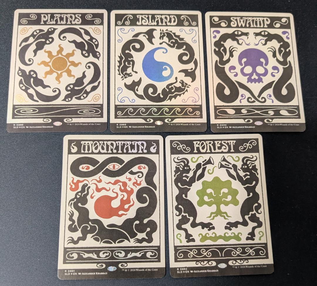 MTG Foil 基本土地５種(平地/島/沼/山/森) Secret Lair