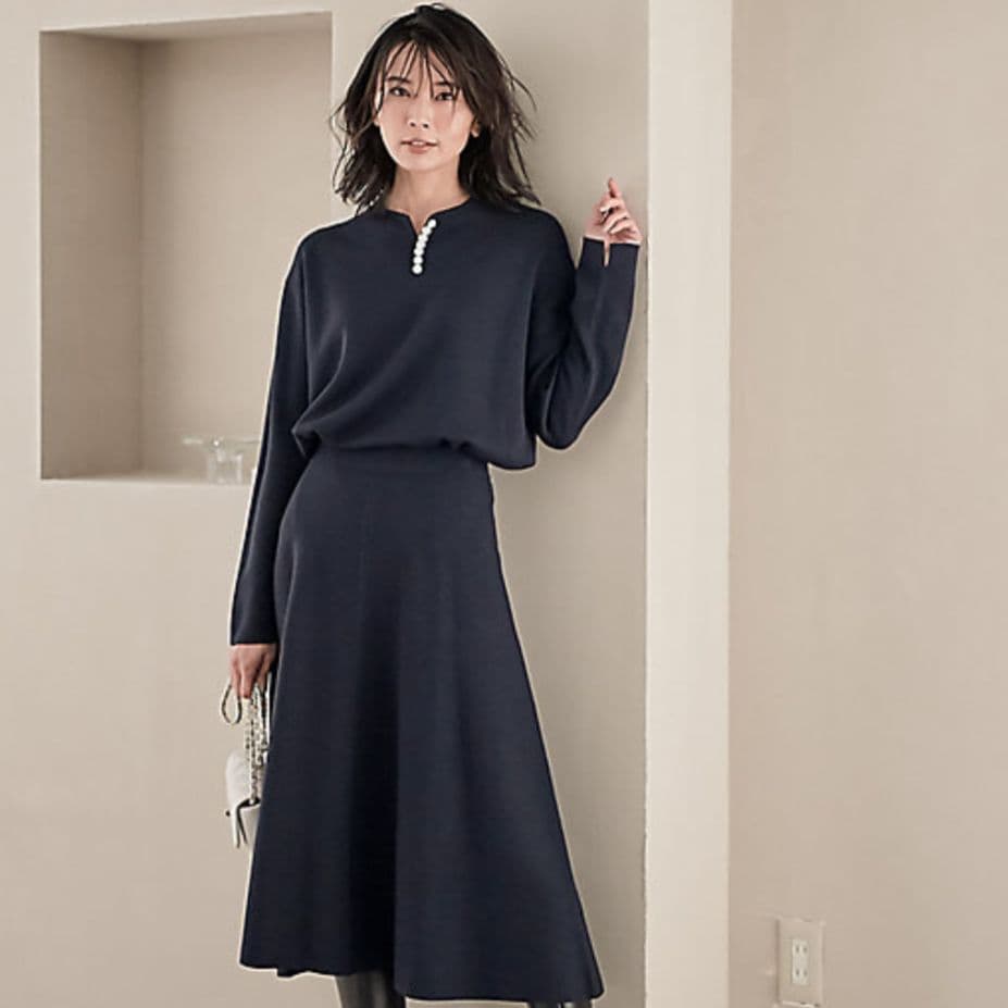 美品　23区　44　ウールブレンド ラインパール プルオーバー　2022年