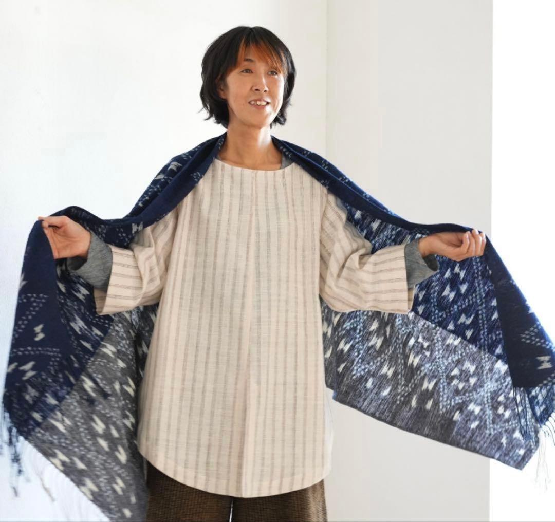 うさとの服  usaato コットン チェック柄大判ストール 新品