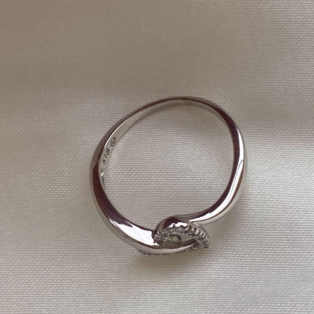 あ*す様 美品❗️ヴァンドーム青山18kwg ハート型　ダイヤモンド　リング　1