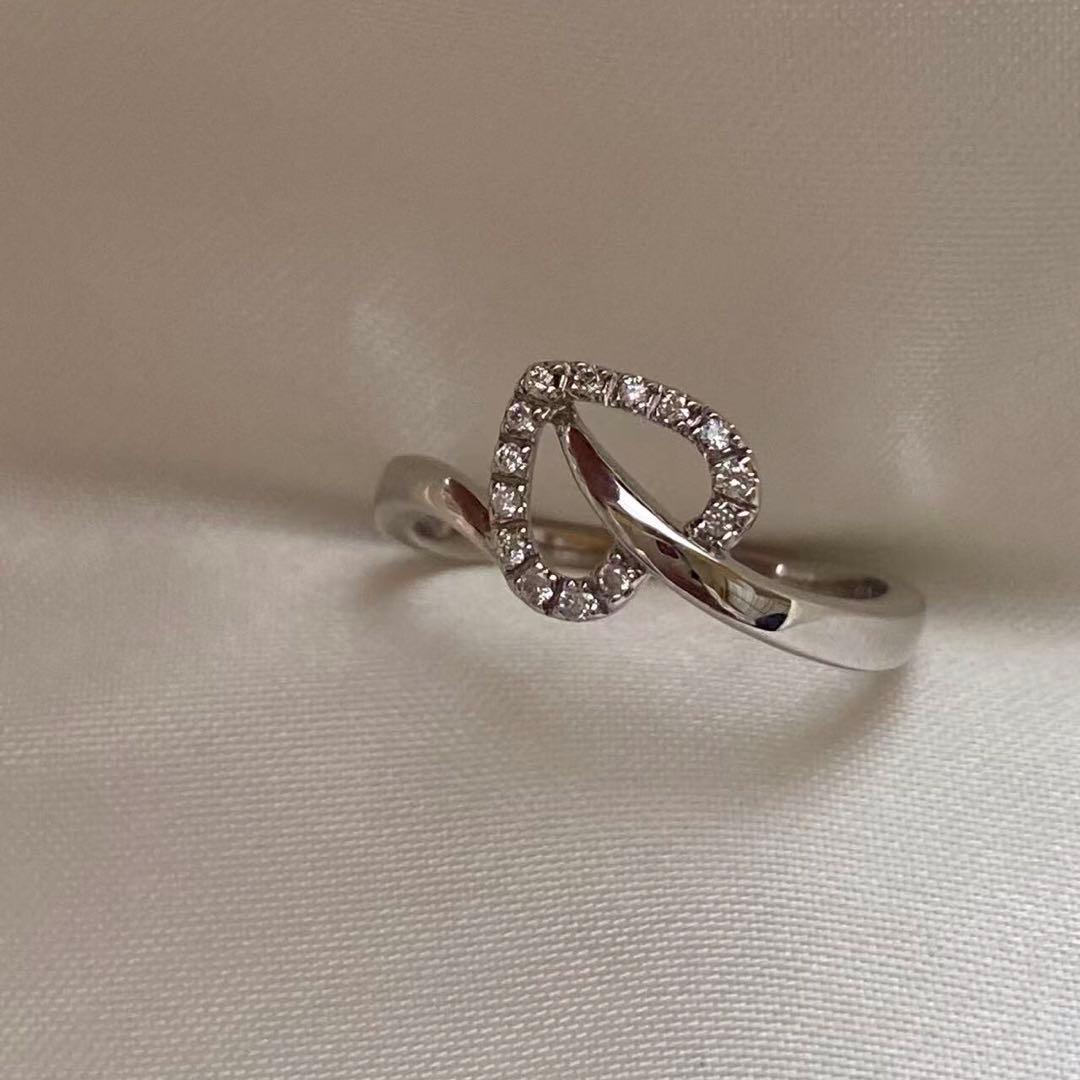 あ*す様 美品❗️ヴァンドーム青山18kwg ハート型　ダイヤモンド　リング　1