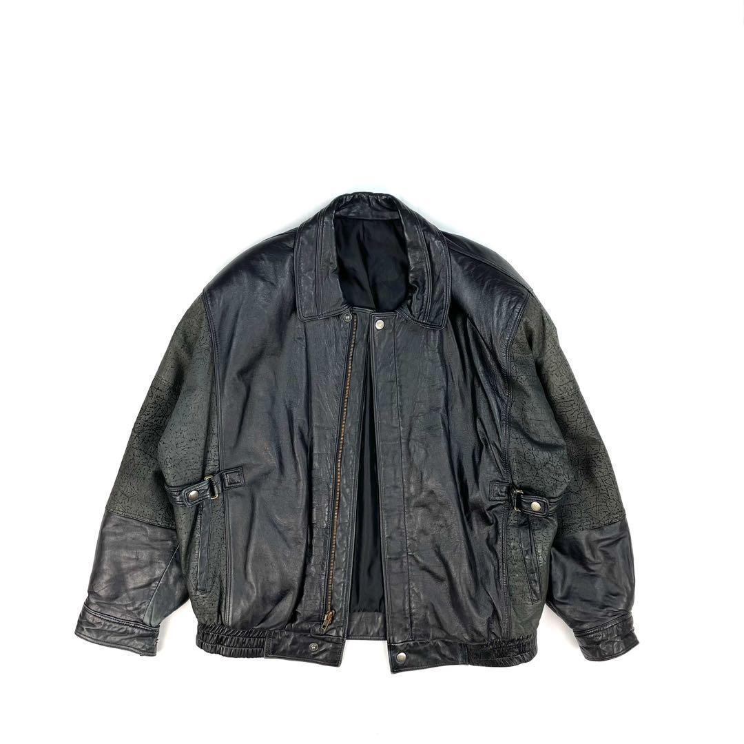 【超希少】 90s レザージャケット　TALON セメント切り替え　ヴィンテージ