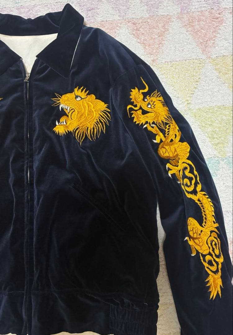 港商　スペシャル　金虎　襟付き　別珍×サテン　中サイズ