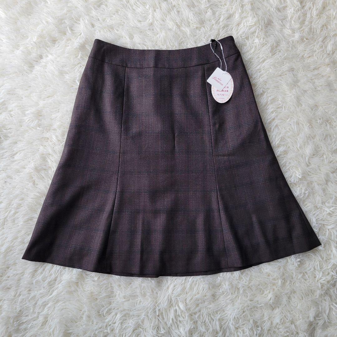 エヌラインプレシャス☆スーツ 3点セット ブラウン チェック 11号 近年モデル