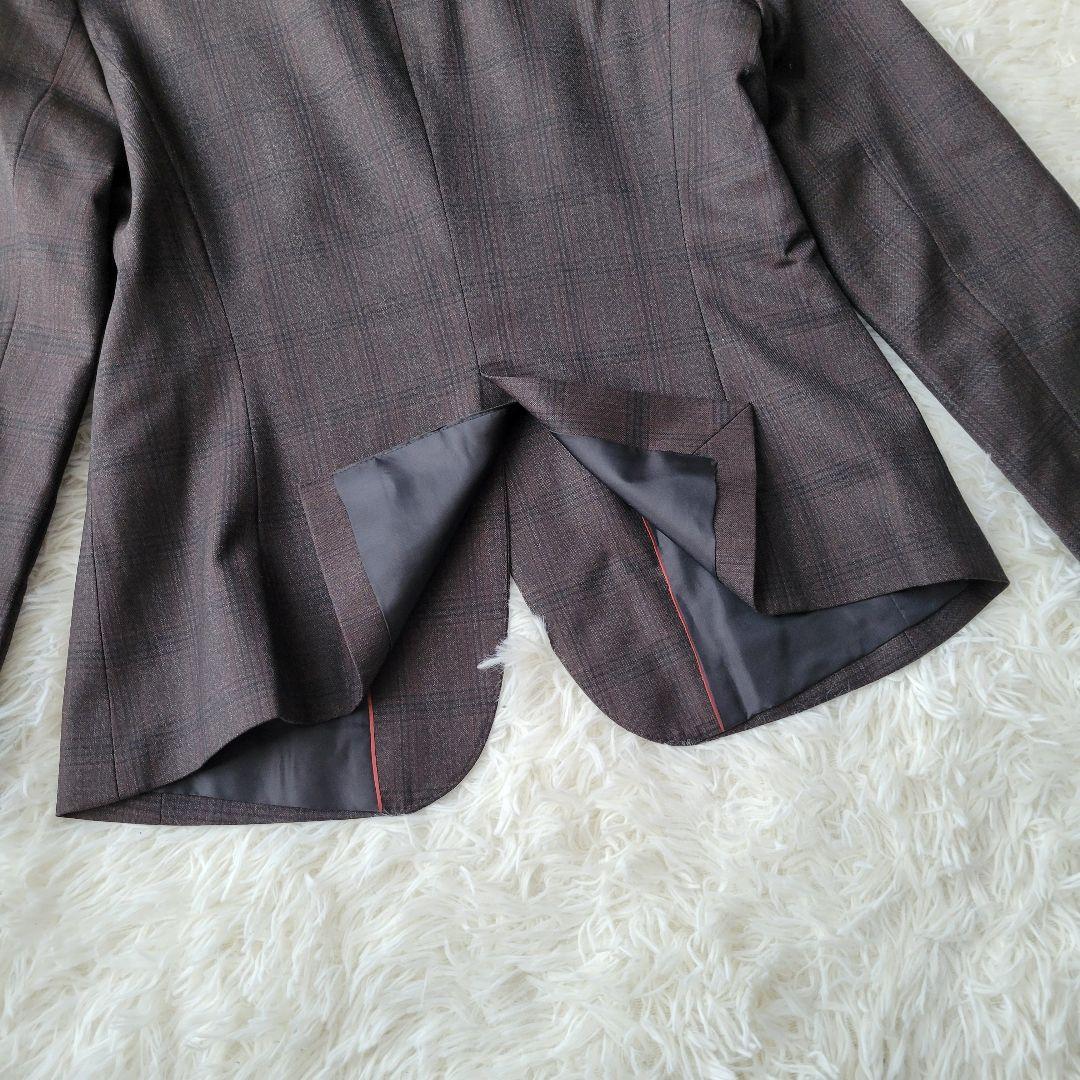 エヌラインプレシャス☆スーツ 3点セット ブラウン チェック 11号 近年モデル