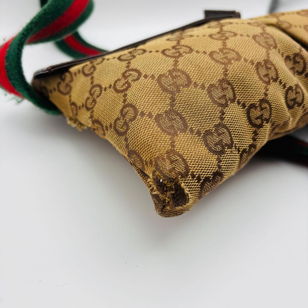 ✨極希少✨GUCCI ボディバッグ シェリーライン GG柄 キャンバス レザー