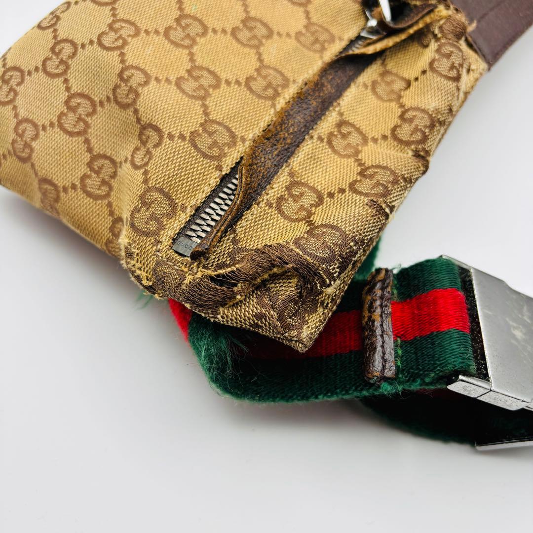 ✨極希少✨GUCCI ボディバッグ シェリーライン GG柄 キャンバス レザー