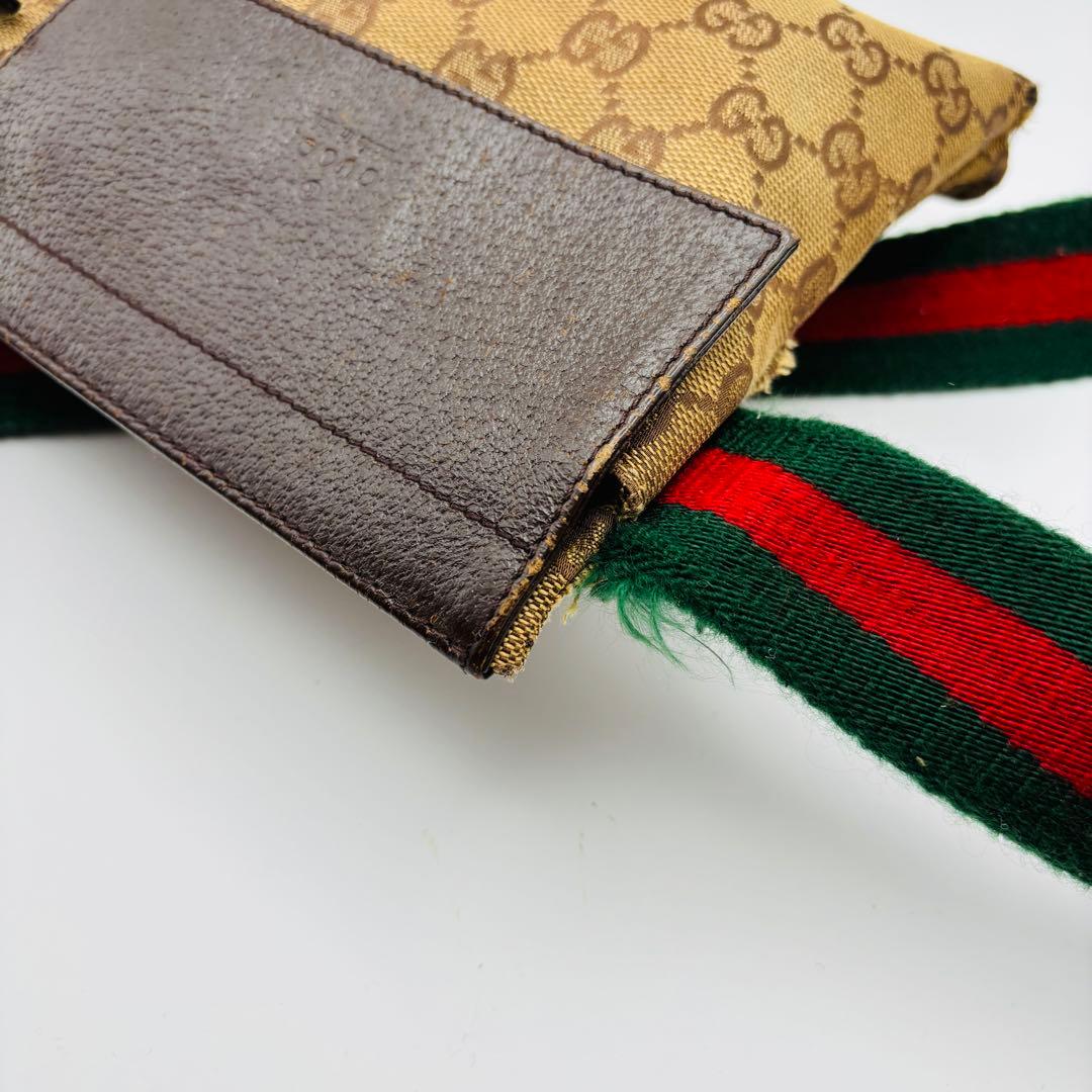 ✨極希少✨GUCCI ボディバッグ シェリーライン GG柄 キャンバス レザー