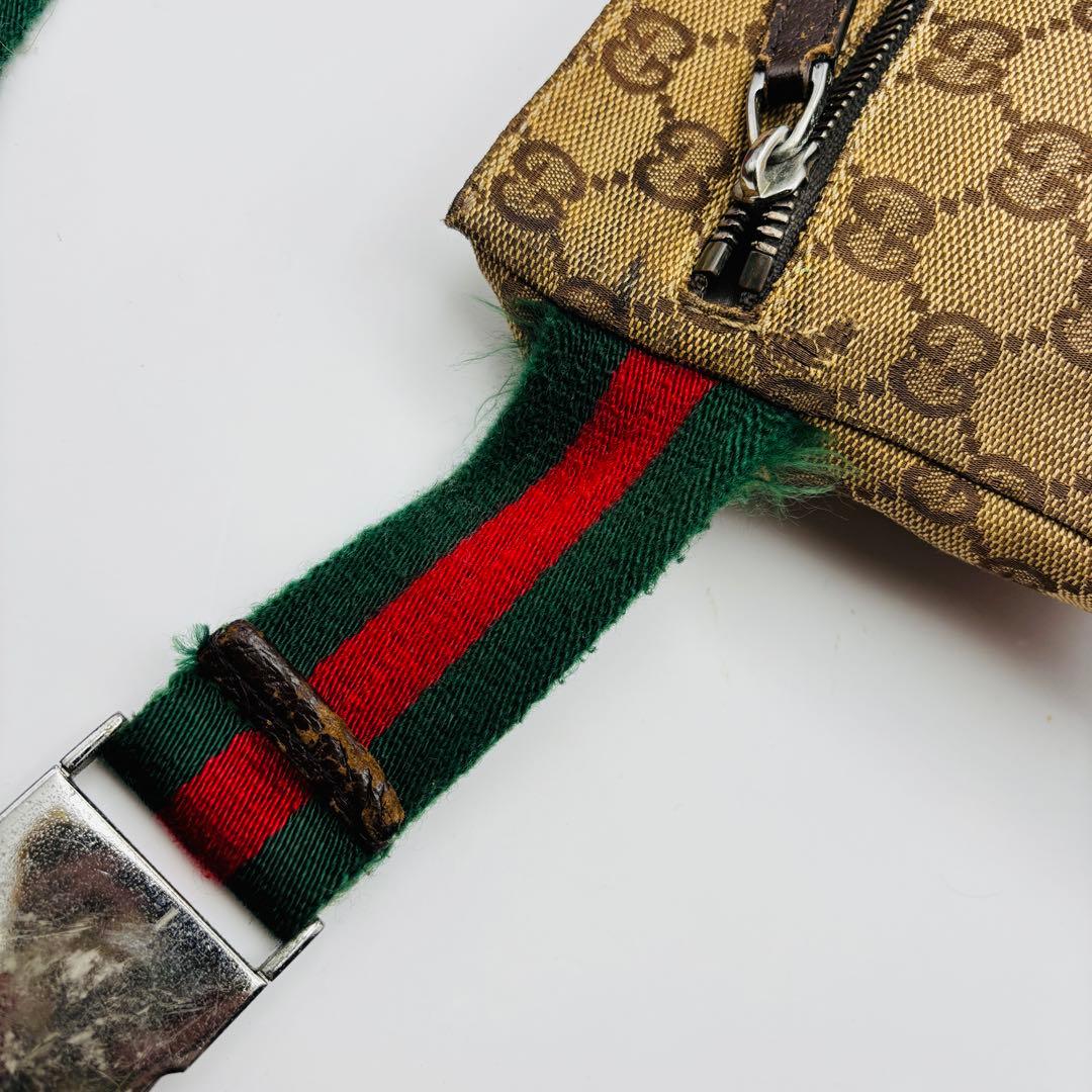 ✨極希少✨GUCCI ボディバッグ シェリーライン GG柄 キャンバス レザー