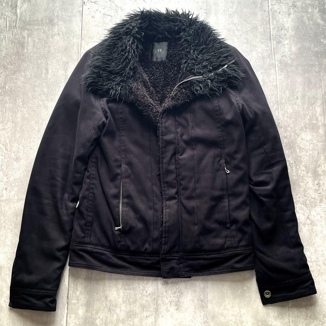 00s grunge boa fur jacket 短丈y2k お兄系　ギャル男