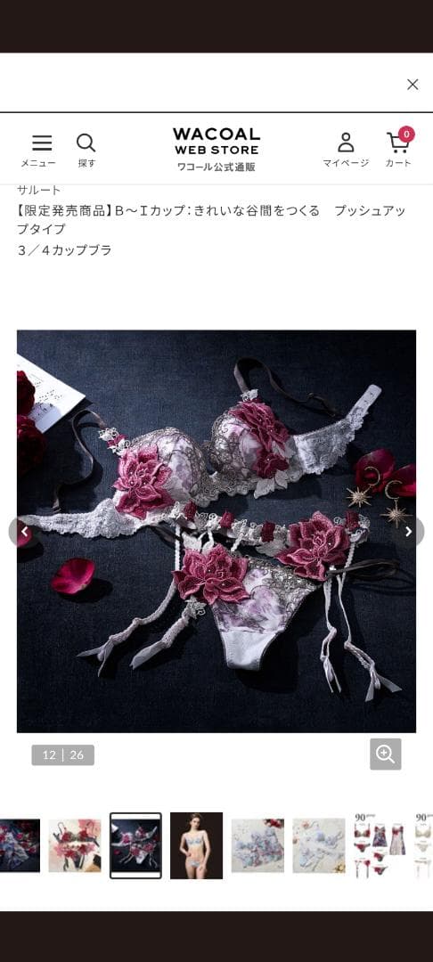 ワコール、サルート90グループブラジャーD70完売品。