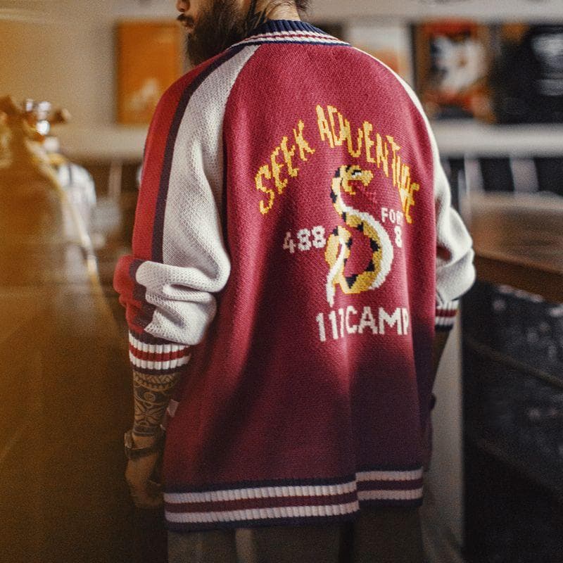 スカジャン風 ニットカーディガン●サイズXXL●（商品番号51204）