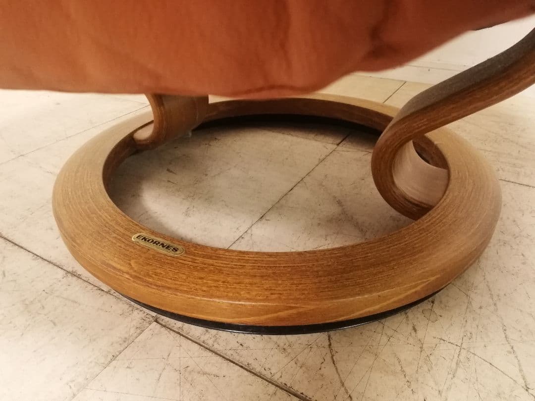 美品 EKORNES ストレスレスチェア レノ（M）キャメルレザー オットマン別