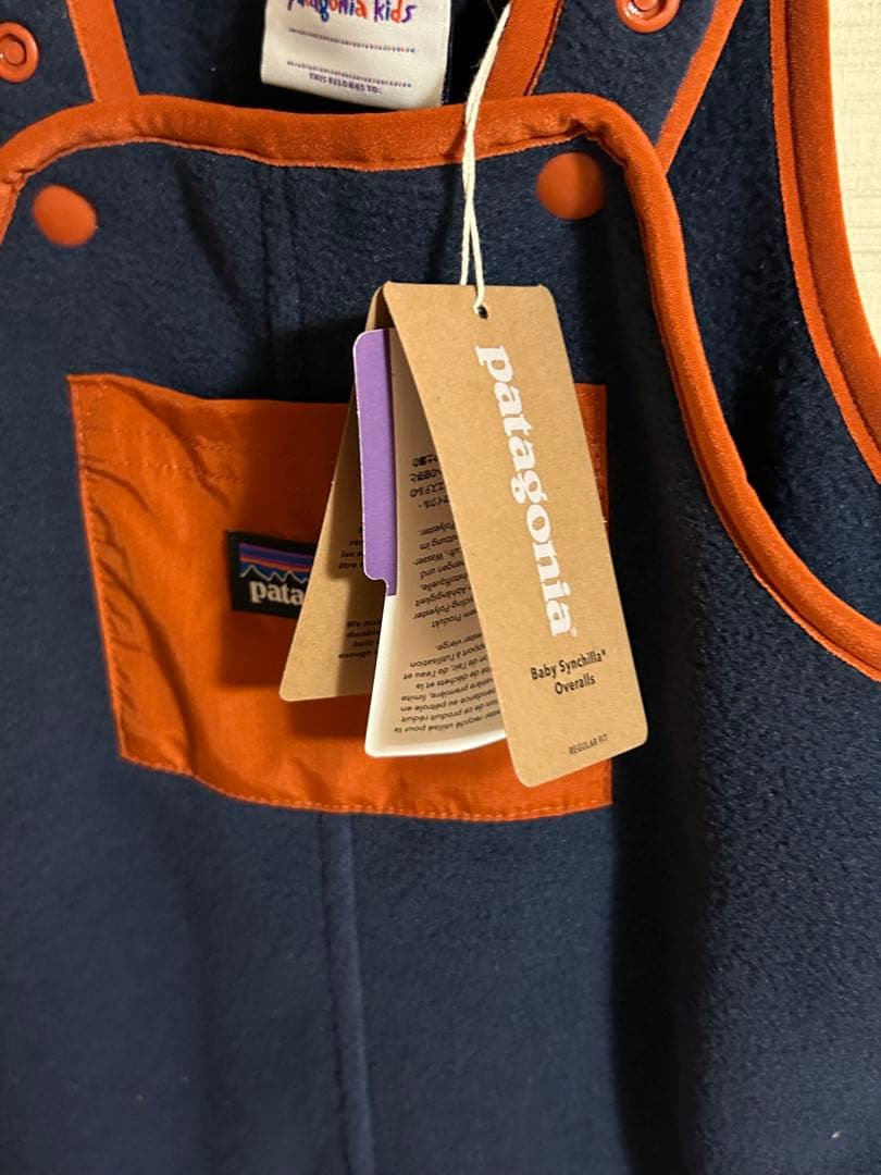 patagonia フリース　オーバーオール シンチラ ネイビー/オレンジ
