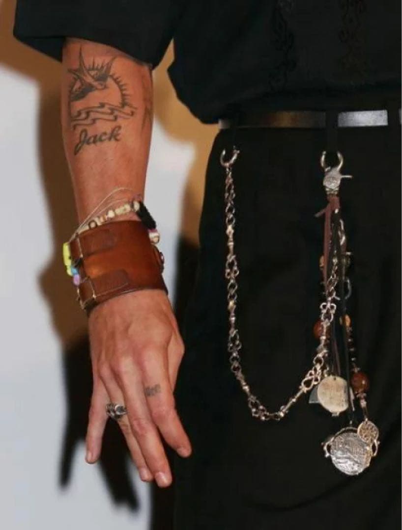 m*a様 ジョニー・デップ愛用ウォレットチェーン同パーツ使用シルバーブレスレット