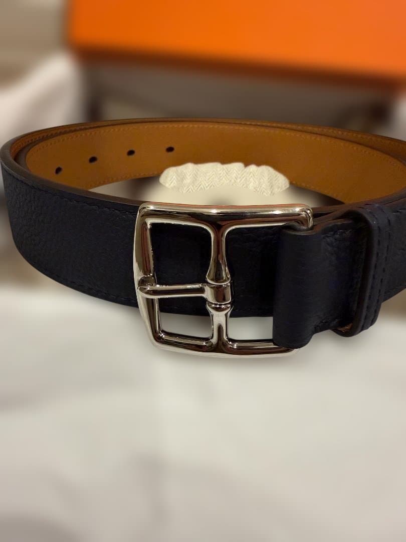 HERMES エルメス　エトリヴィエール BELT ネイビー レザー ベルト