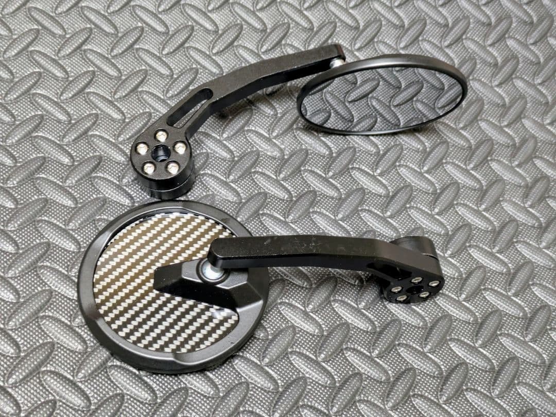 汎用カーボン バーエンドミラー