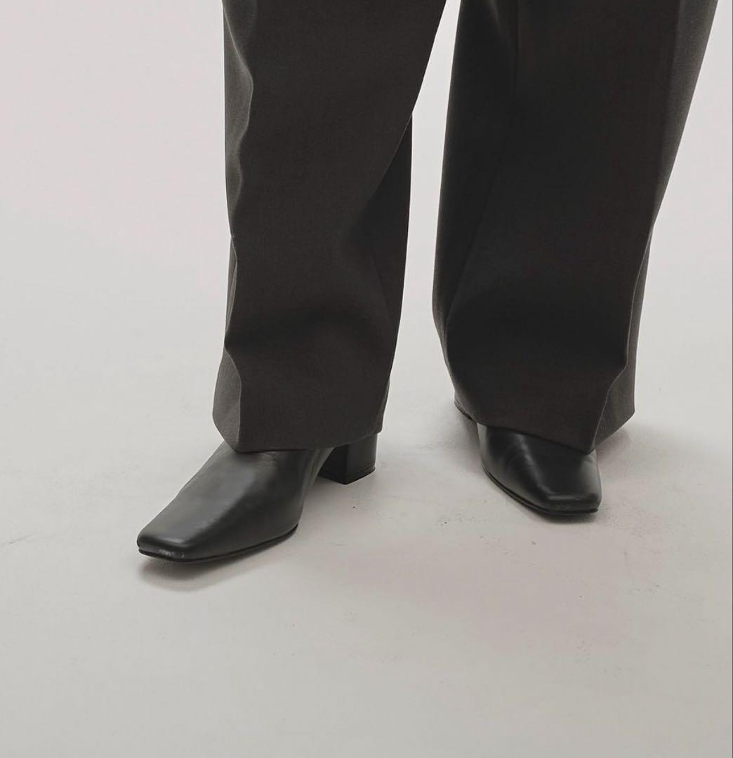 TODAYFUL squaretoe leather sabot 37 サボ