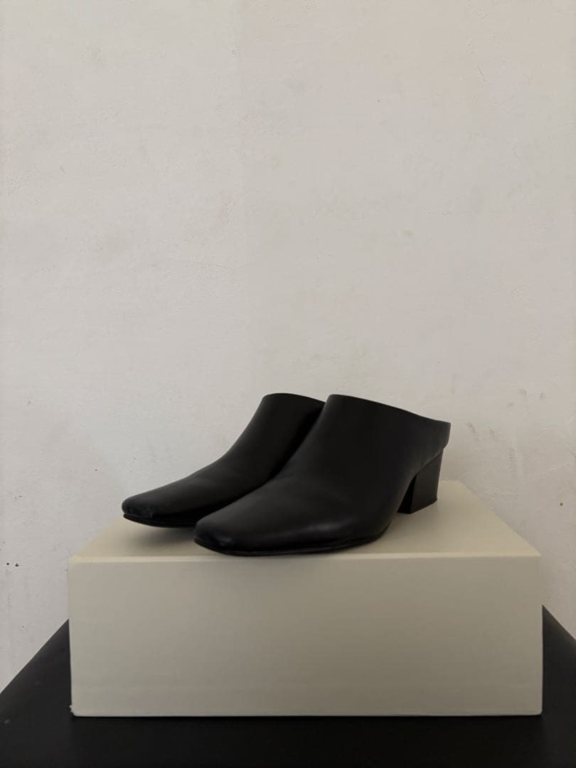 TODAYFUL squaretoe leather sabot 37 サボ