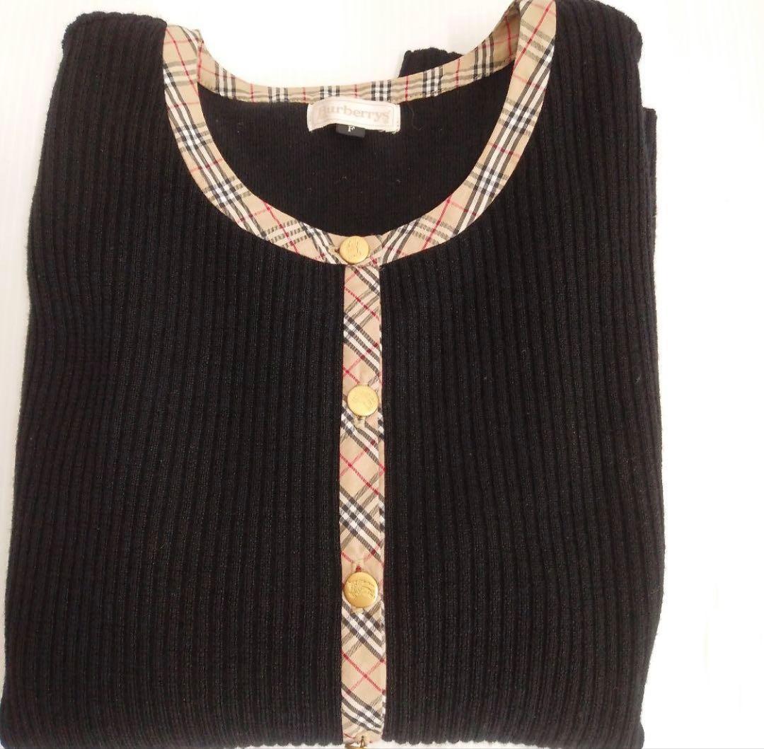 レア BURBERRYS バーバリー カーディガン ブラック ノバチェック