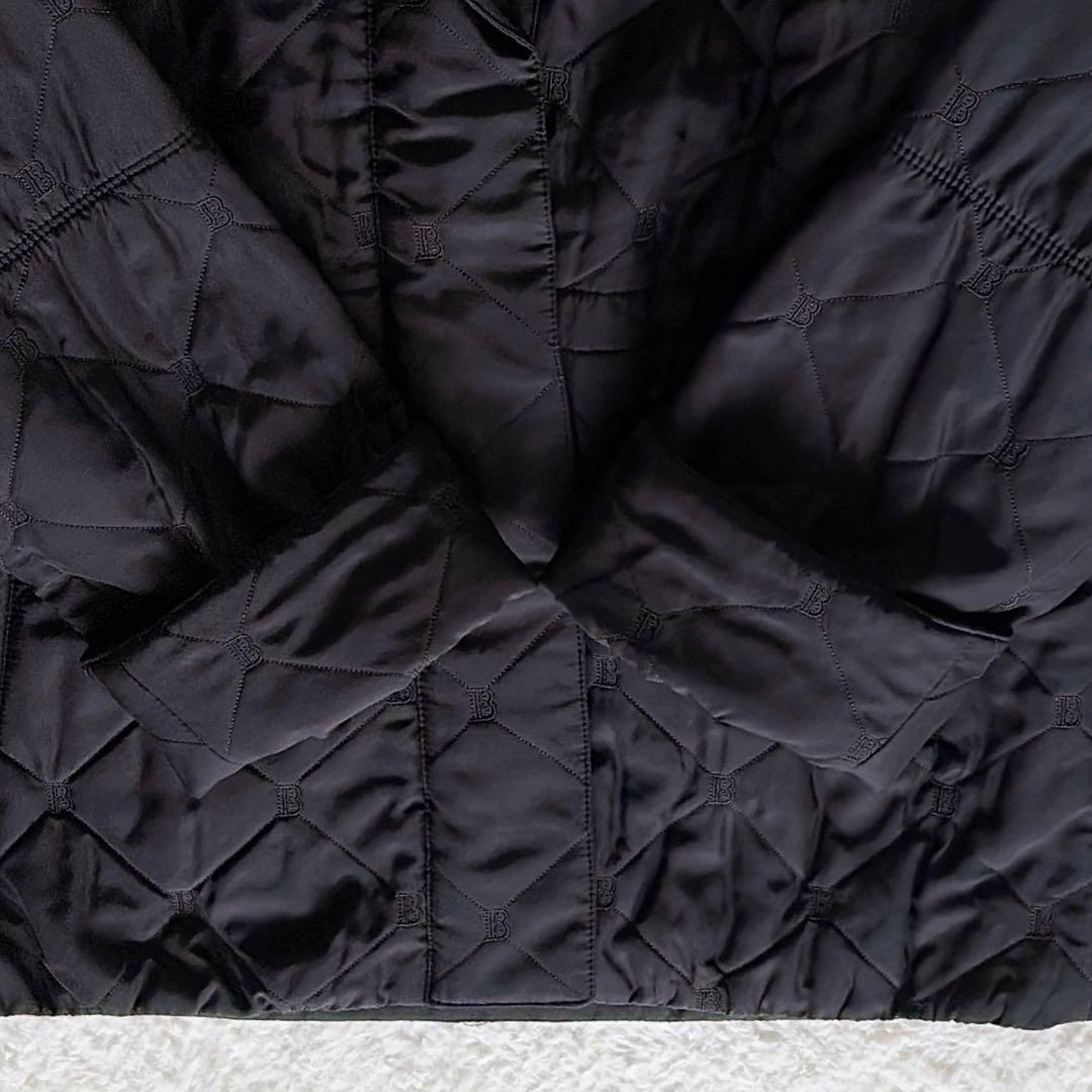 美品✨【バルマン】3wayシルク100%リアルファー総ロゴ中綿ダウンロングコート