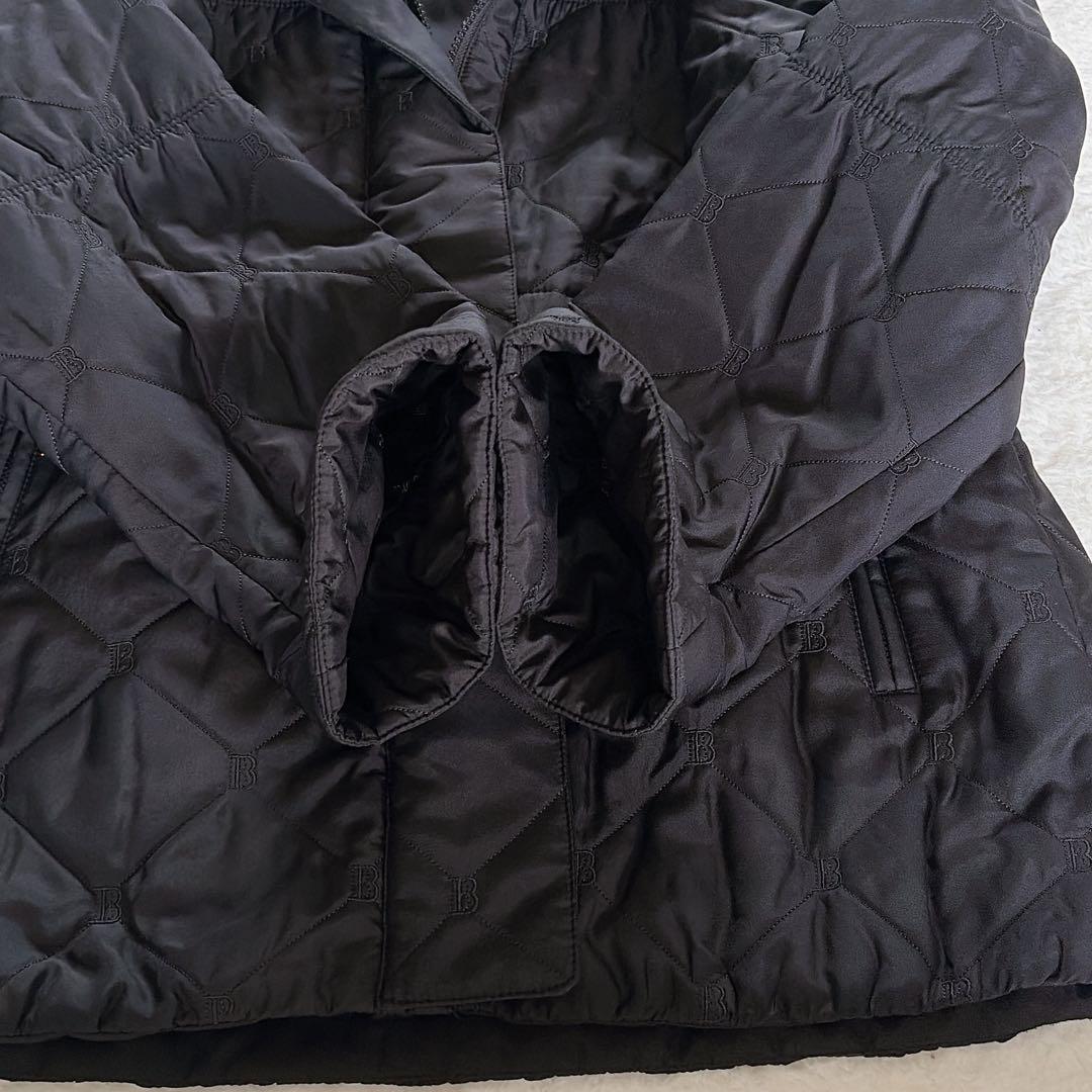 美品✨【バルマン】3wayシルク100%リアルファー総ロゴ中綿ダウンロングコート