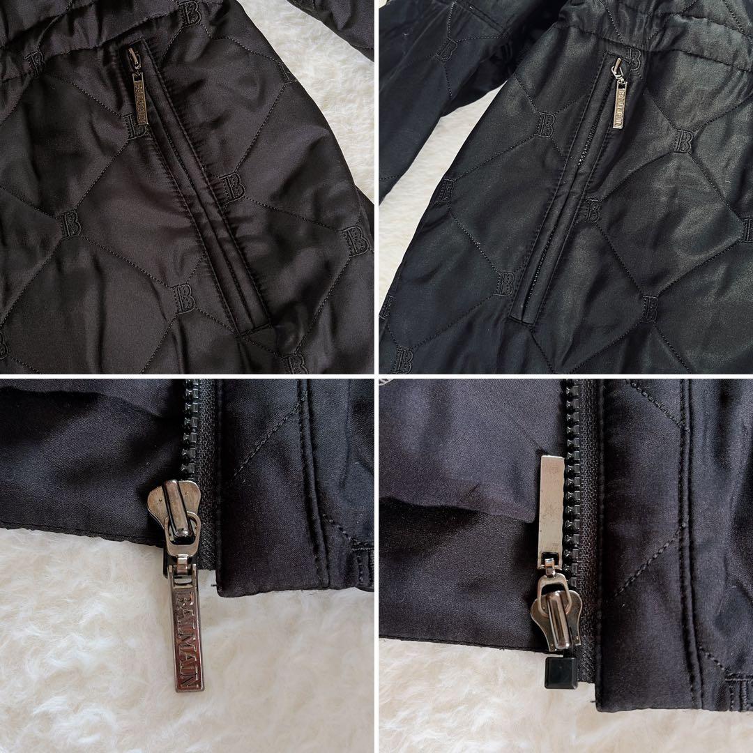 美品✨【バルマン】3wayシルク100%リアルファー総ロゴ中綿ダウンロングコート