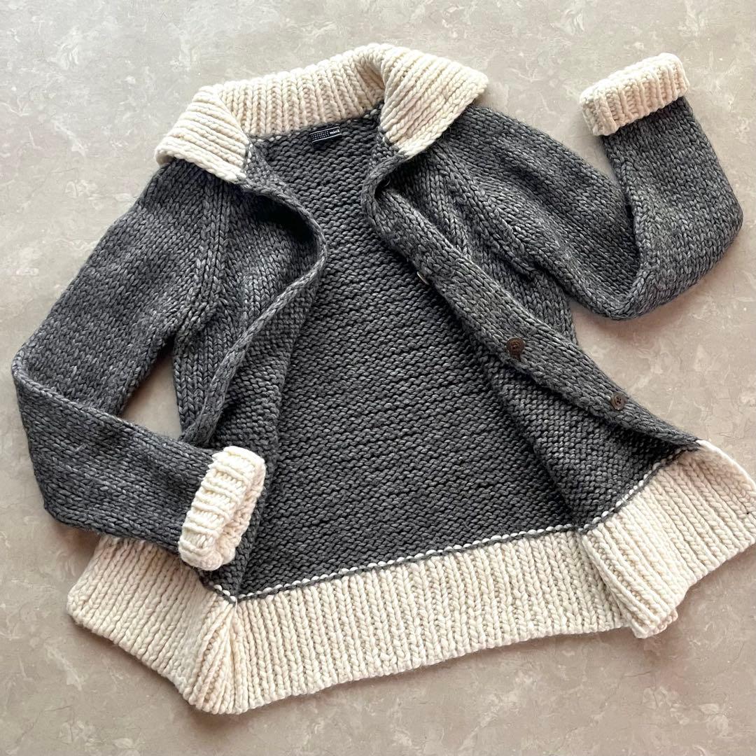 レア美品☆ミナ ペルホネン／ヴィンテージ ニットカーディガン アルパカ混 ウール