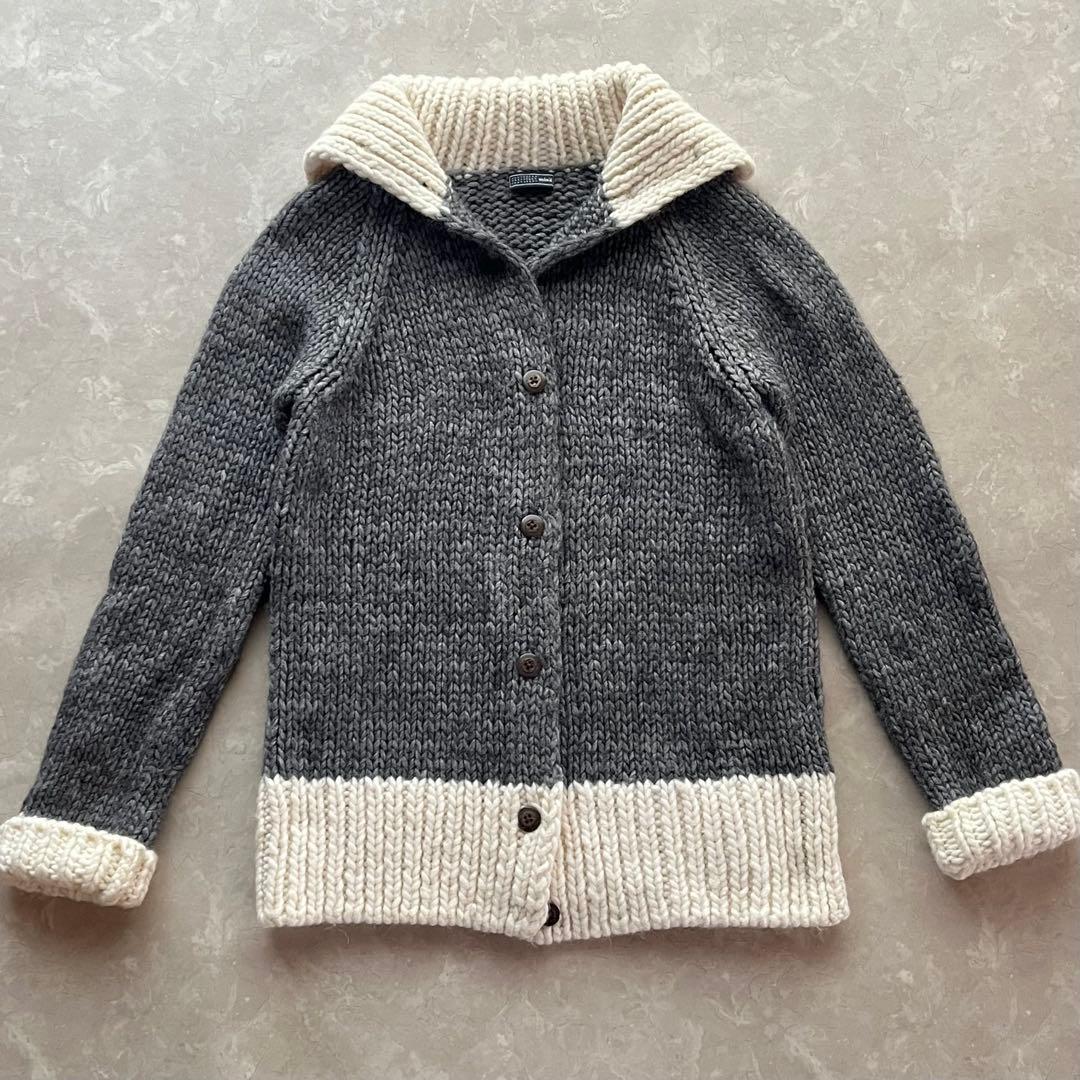 レア美品☆ミナ ペルホネン／ヴィンテージ ニットカーディガン アルパカ混 ウール