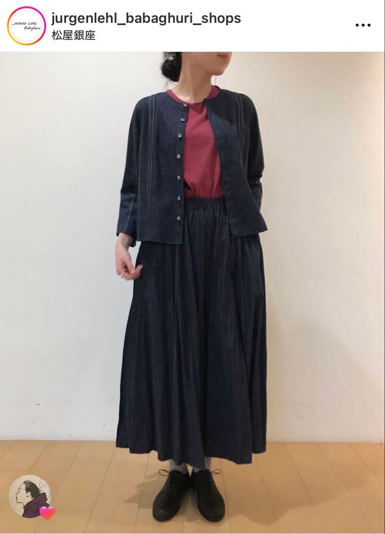 ババグーリ　柔らかで軽い着心地のデニムセットアップ　ヨーガンレール