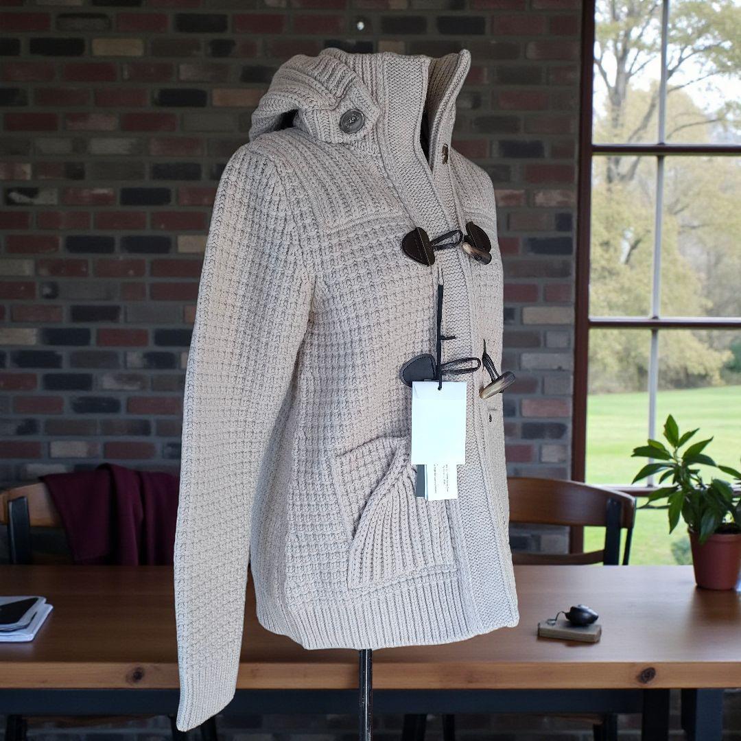 【新品未使用】BARK バーク ニットダッフルコート 取り外可フード Ｓ サンド