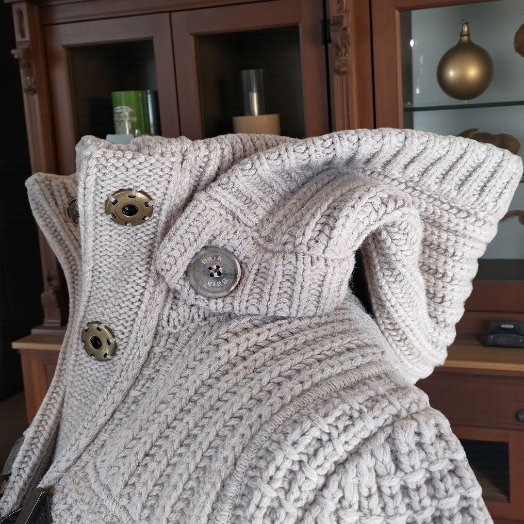 【新品未使用】BARK バーク ニットダッフルコート 取り外可フード Ｓ サンド